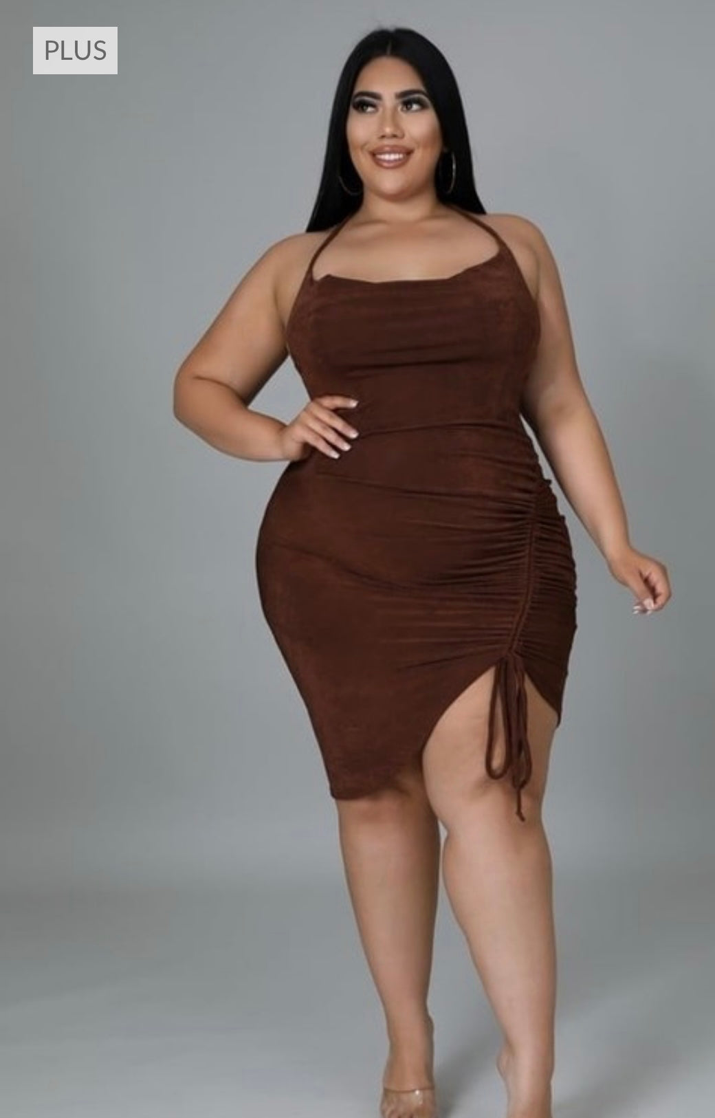 This the BROWN SUGAR long sleeve shapewear dresses is so yummy. ladies when  you come into the room wearing your shapewear dress by Angel