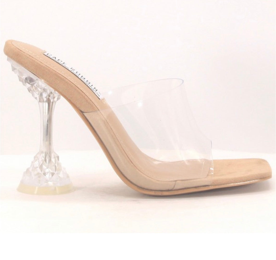 Square toe clear sandals