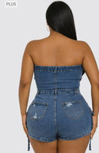 Load image into Gallery viewer, Plus denim romper
