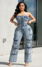 Load image into Gallery viewer, Acid wash jumpsuit
