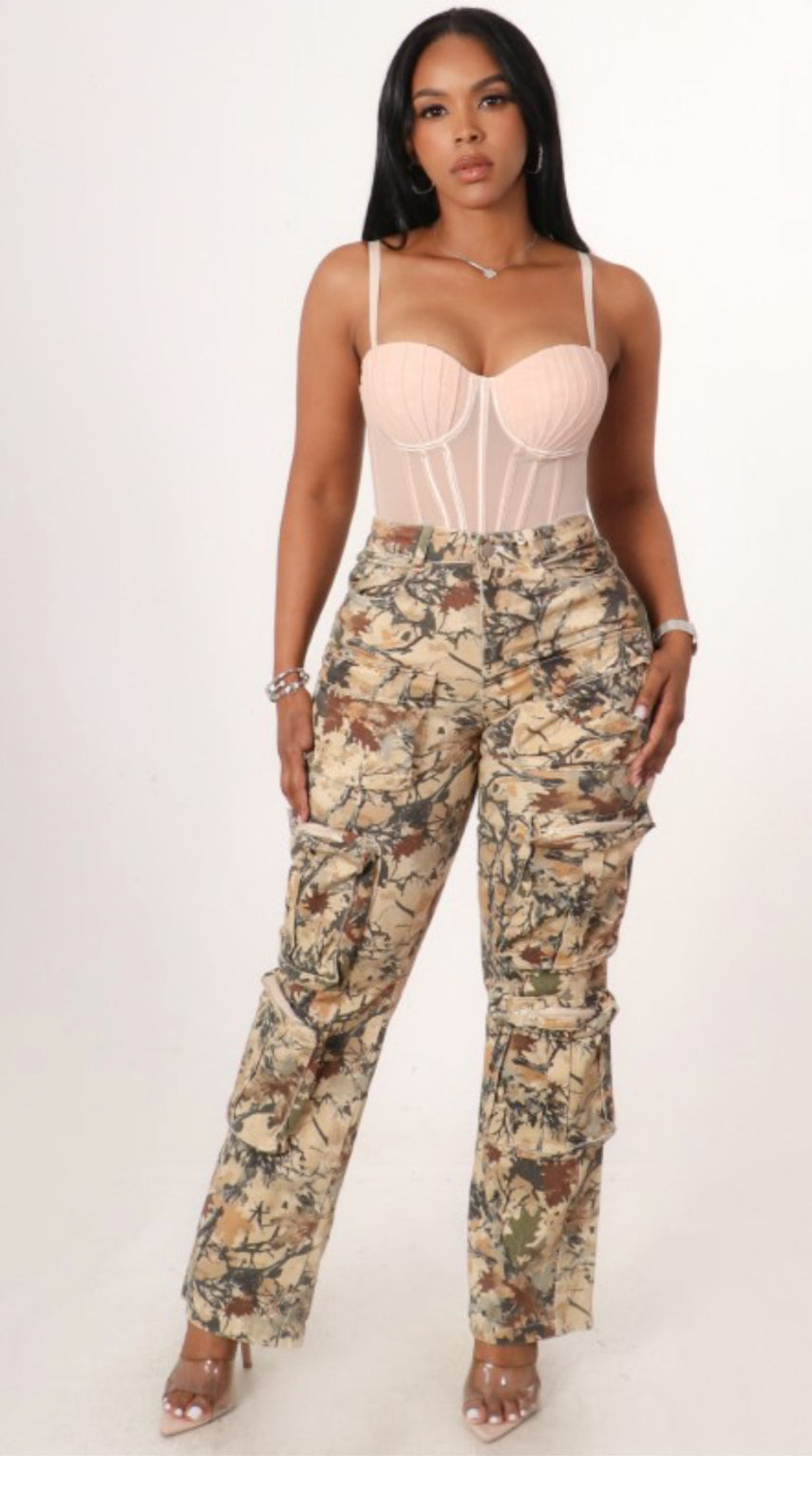 Beige camo  leg pants