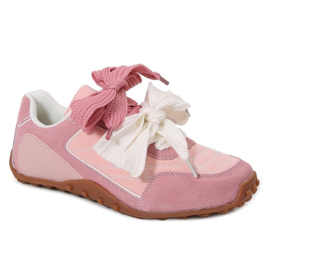 Women’s lace up pink sneakers
