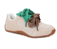 Load image into Gallery viewer, Beige women’s lace up platform
