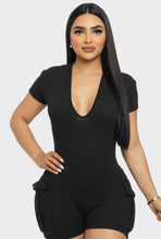 Load image into Gallery viewer, cargo romper -black
