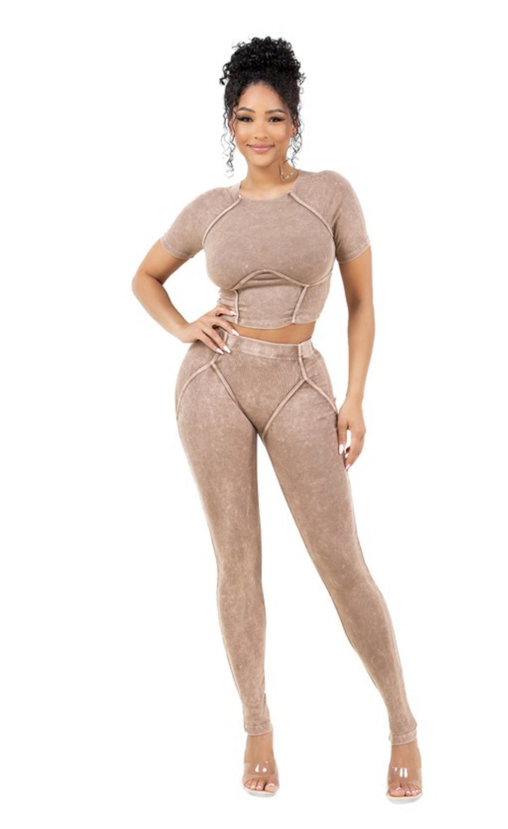 Ribbed corset set