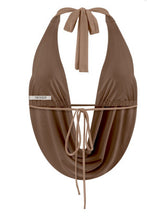 Load image into Gallery viewer, Brown halter neck top
