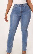 Load image into Gallery viewer, rhinestone denim-med wash
