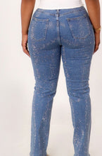 Load image into Gallery viewer, rhinestone denim-med wash
