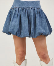 Load image into Gallery viewer, High waist denim bubble skirt
