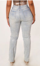 Load image into Gallery viewer, Rhinestone denim light wash
