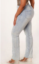 Load image into Gallery viewer, Rhinestone denim light wash
