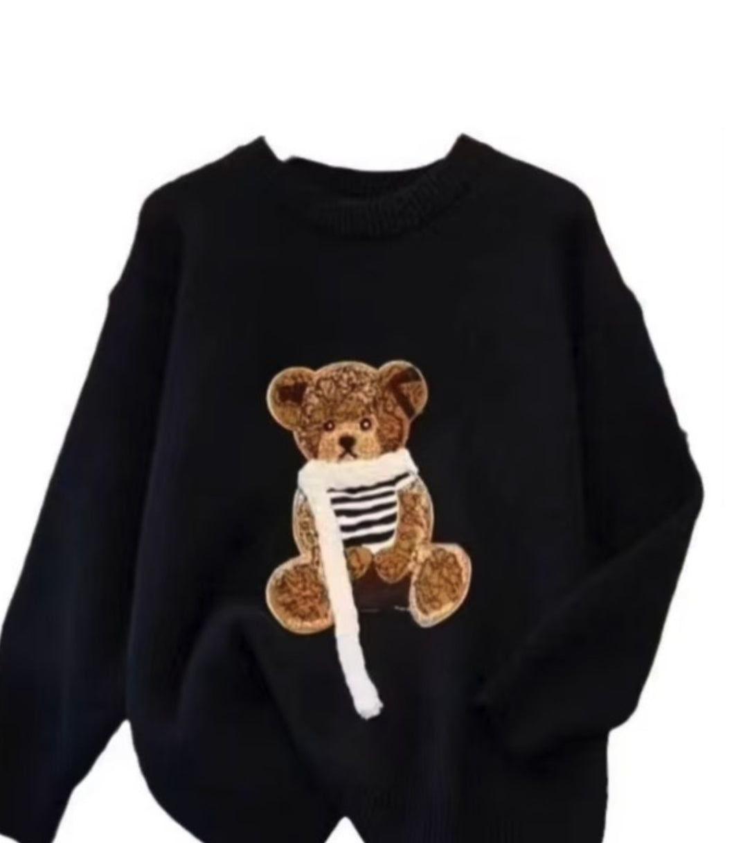 Teddy bear sweater black