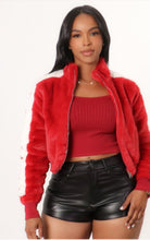 Load image into Gallery viewer, Fur bomber jacket
