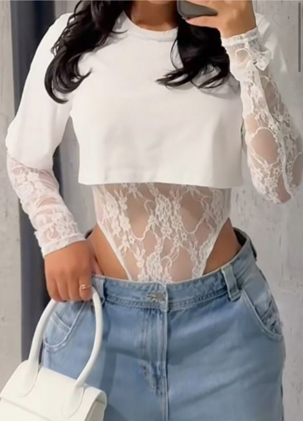 Tee shirt lace bodysuit