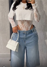 Load image into Gallery viewer, Tee shirt lace bodysuit
