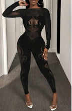 Load image into Gallery viewer, Sheer lace long sleeve jumpsuit
