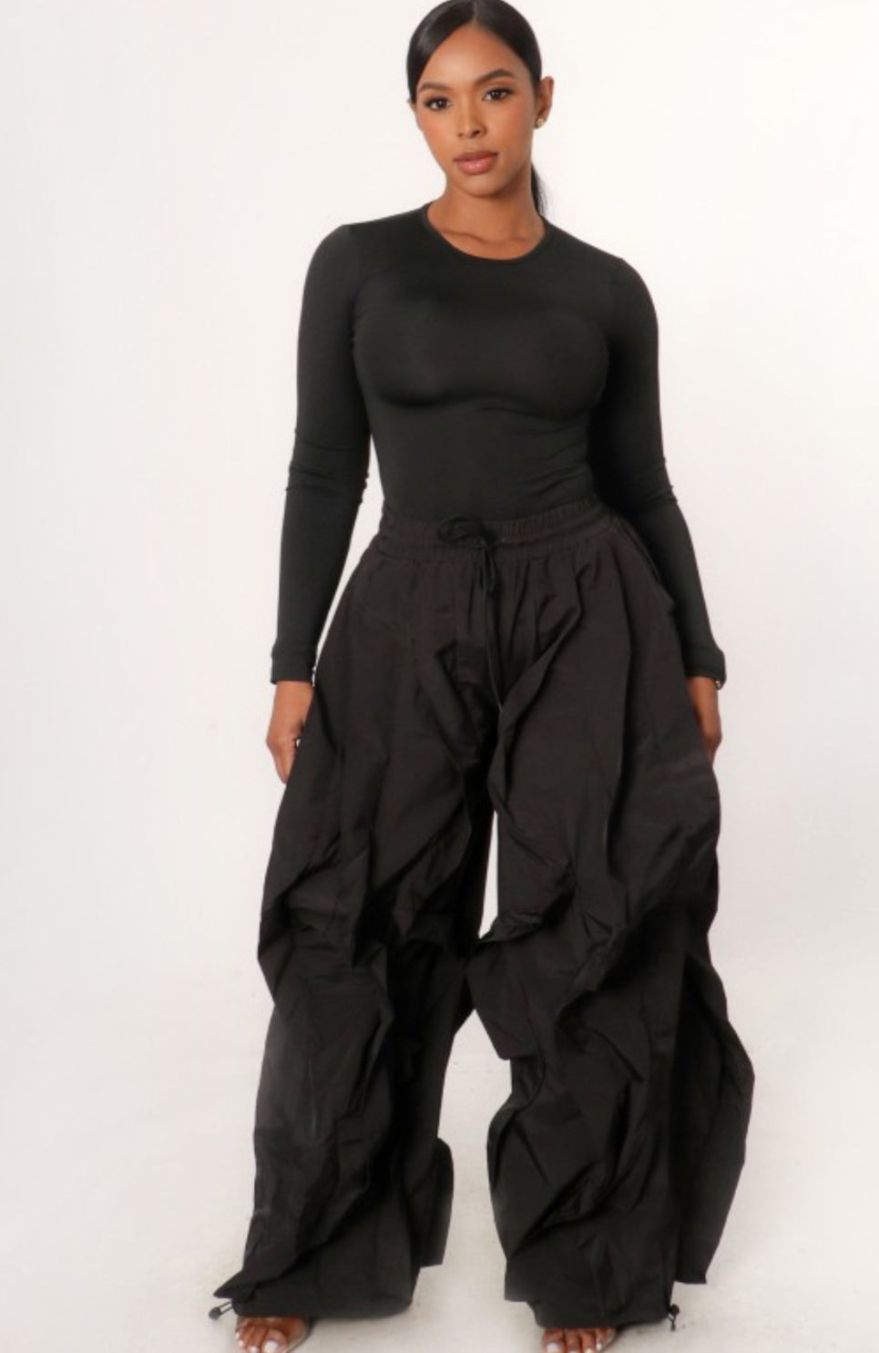 Ruffle parachute pant set