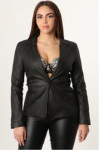 Load image into Gallery viewer, Faux leather blazer
