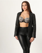 Load image into Gallery viewer, Faux leather blazer
