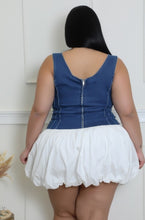 Load image into Gallery viewer, Denim / white -plus dress
