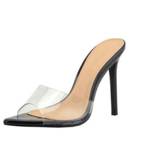 Load image into Gallery viewer, Black clear heels
