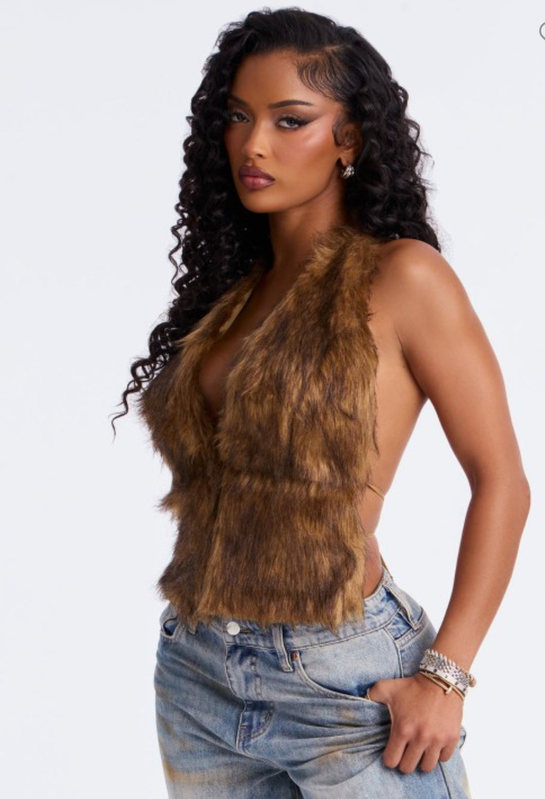 Mocha fur vest