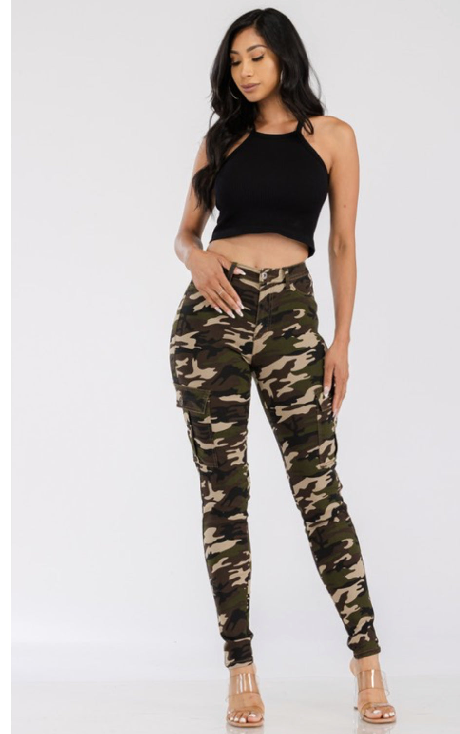 Camo straight leg cargos