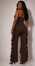 Load image into Gallery viewer, Mocha ruffle jumpsuit
