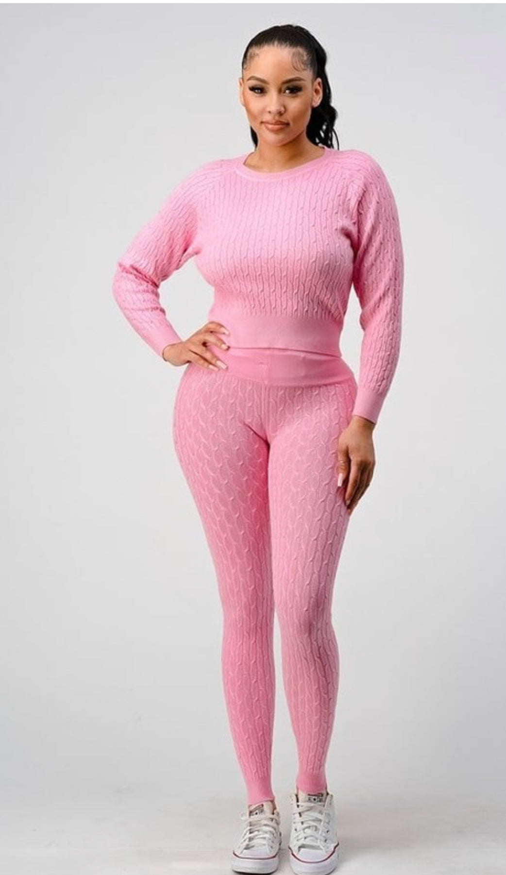 Pink sweater set -plus