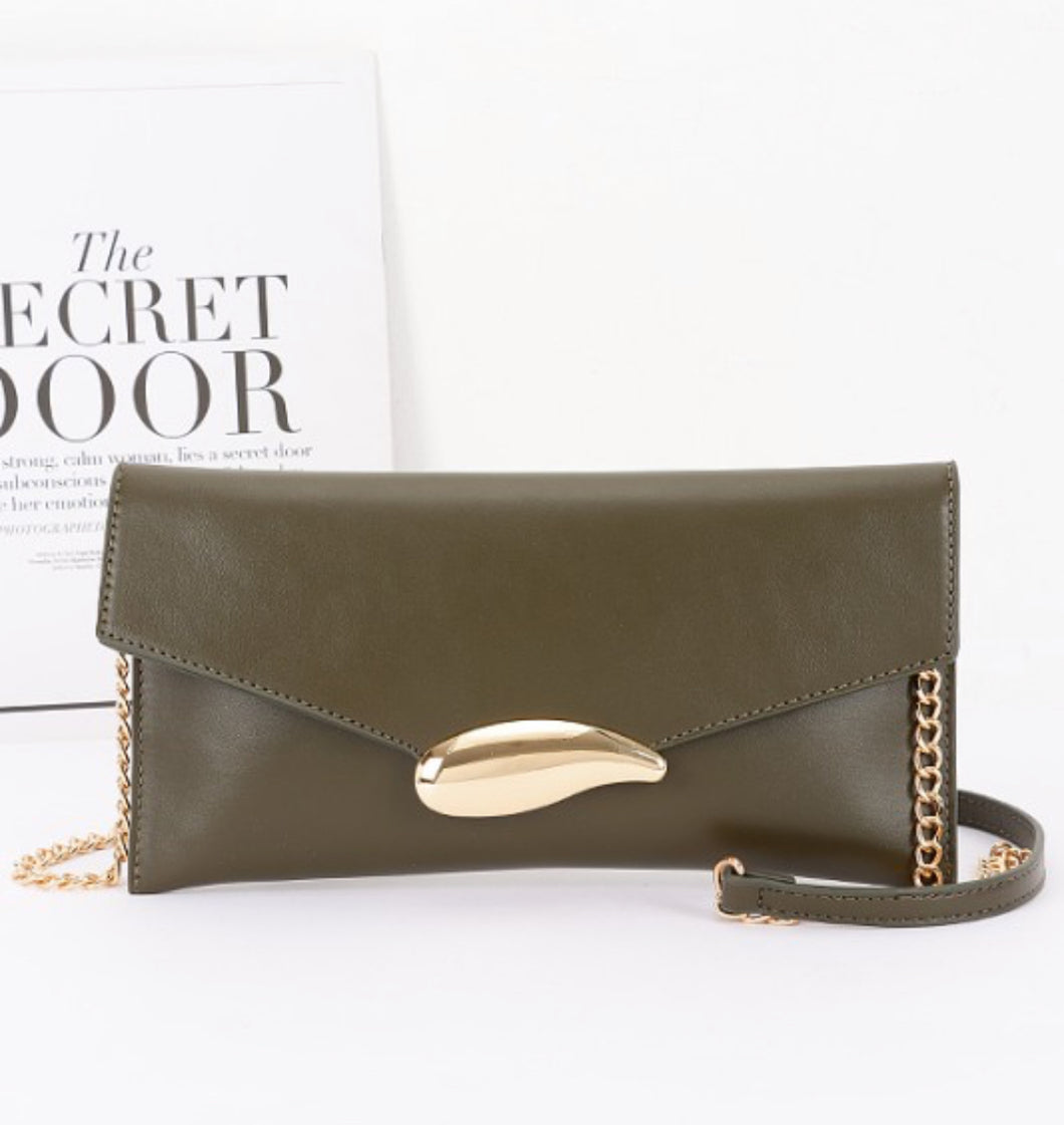 Vegan leather envelope clutch