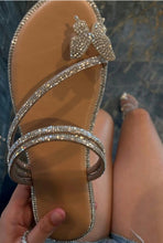 Load image into Gallery viewer, Butterfly rhinestone sandals
