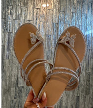 Load image into Gallery viewer, Butterfly rhinestone sandals
