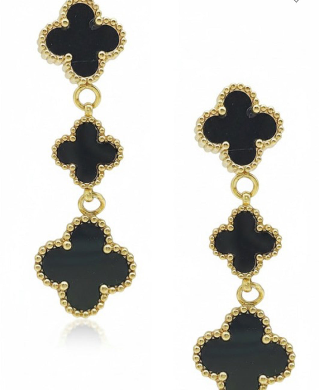 Triple clover drop earrings