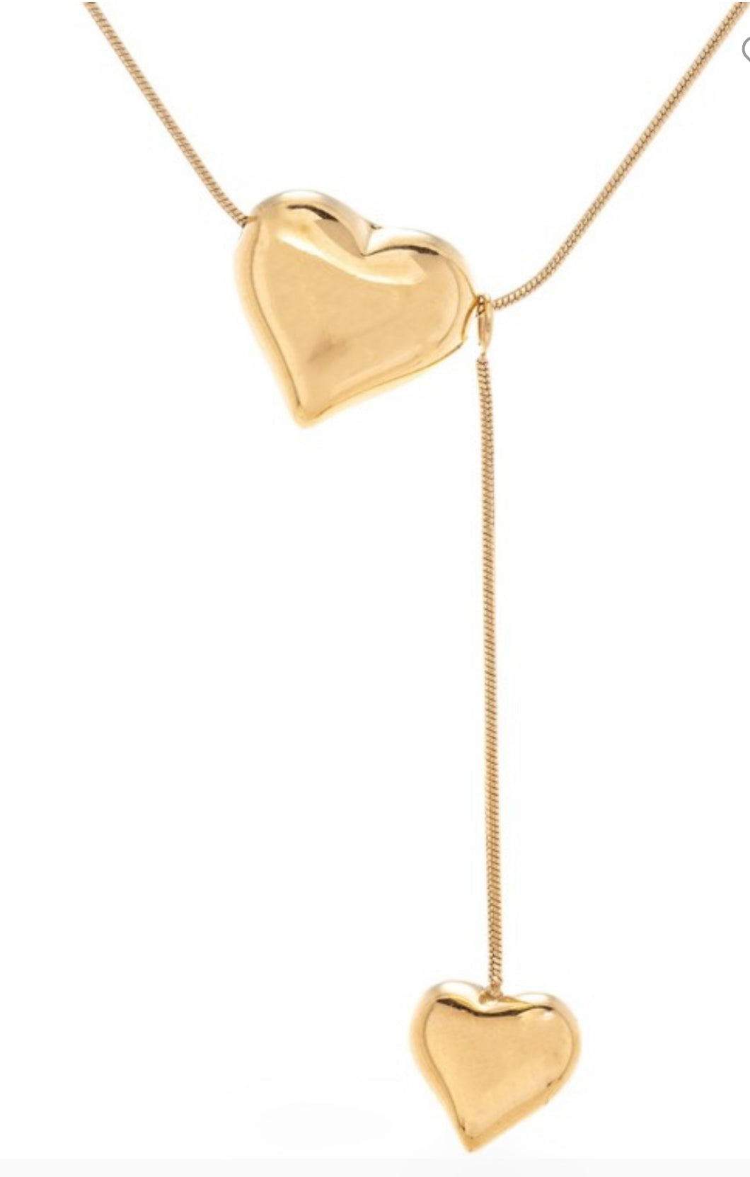 Double heart stainless steal necklace