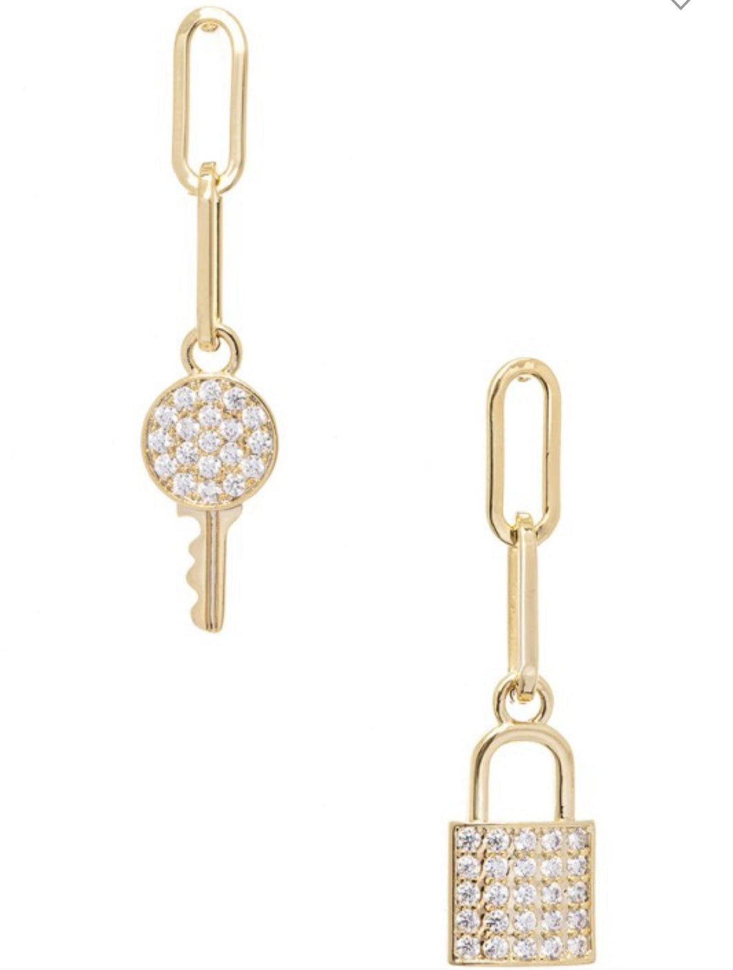 Lock and key earrings