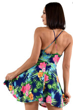 Load image into Gallery viewer, Floral spring dress blue

