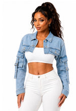 Load image into Gallery viewer, Cargo crop denim
