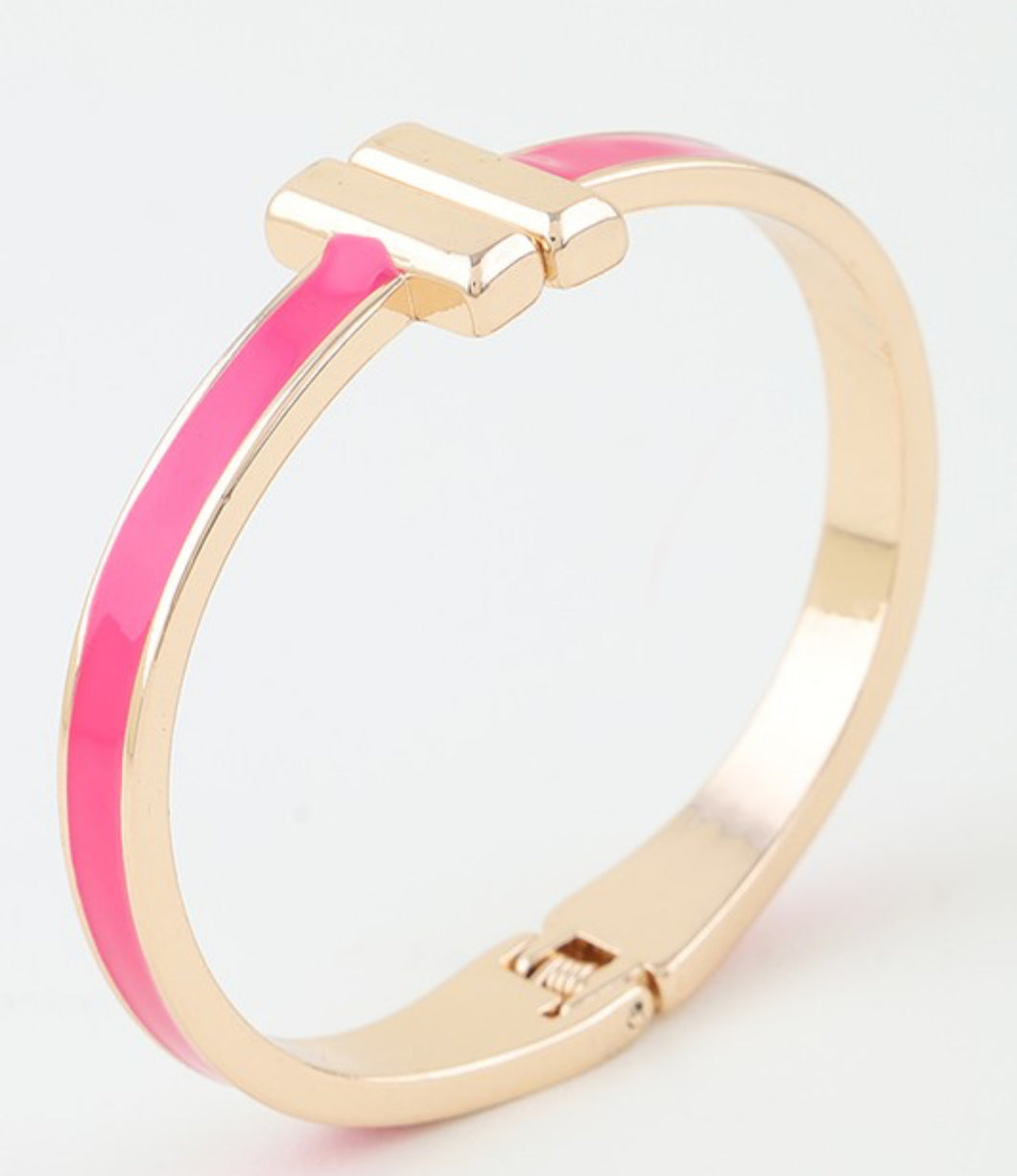 Modern stone cuff bracelet