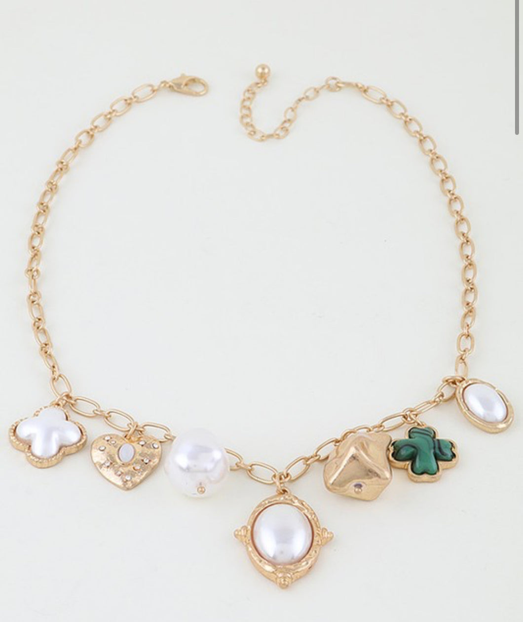 Gold multi color clove necklace