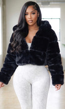 Load image into Gallery viewer, Black Faux fur coat
