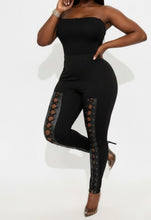 Load image into Gallery viewer, Lace up black pants plus
