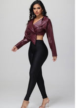 Load image into Gallery viewer, Burgundy Asymmetrical Jacket
